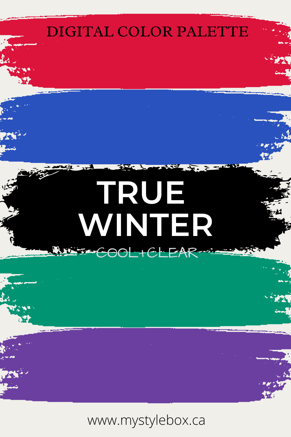 Paleta de colores verdadera (fresca) de la temporada de invierno