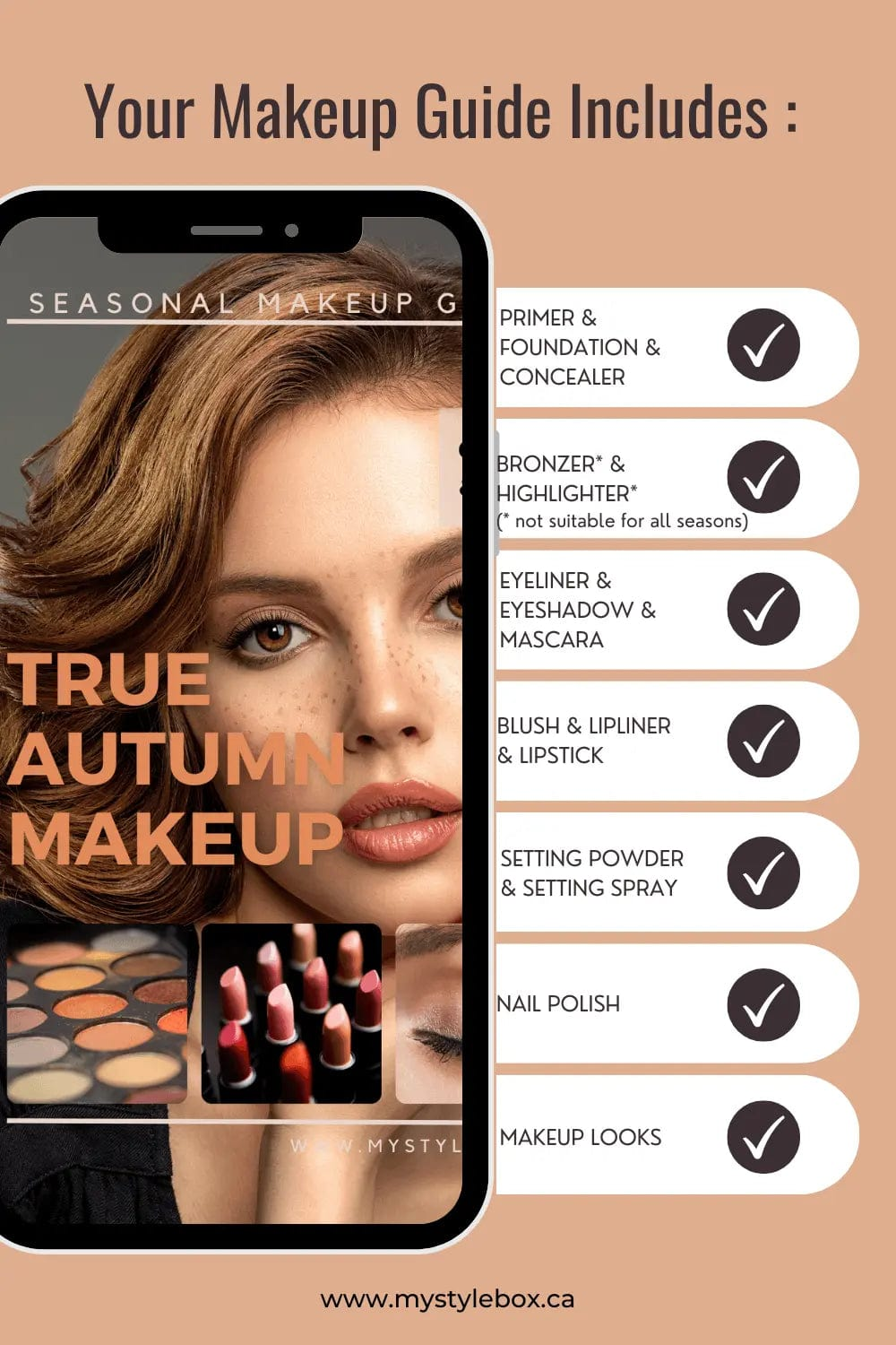 True Autumn Color Season Makeup Guide