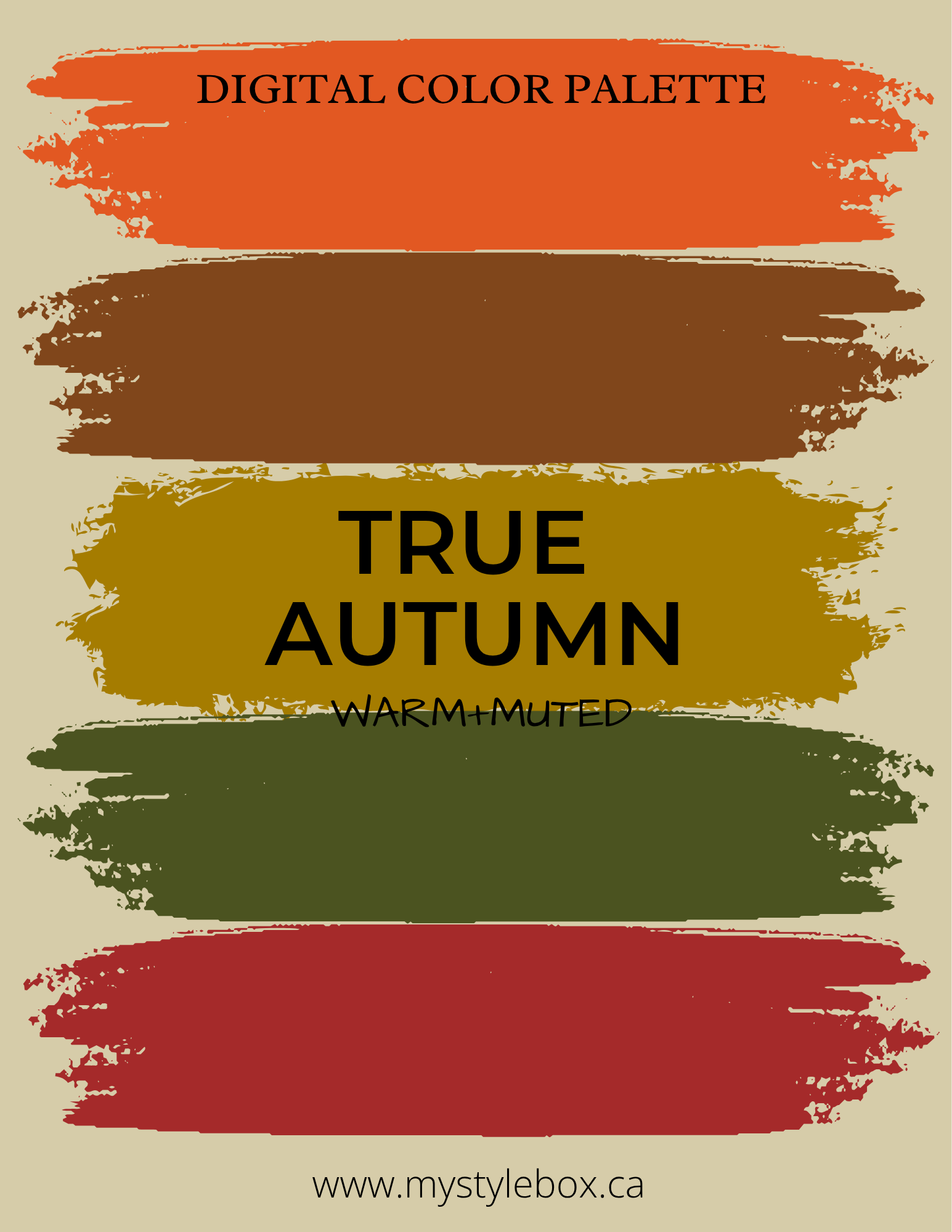 True Autumn Digital Color Palette and Makeup Guide