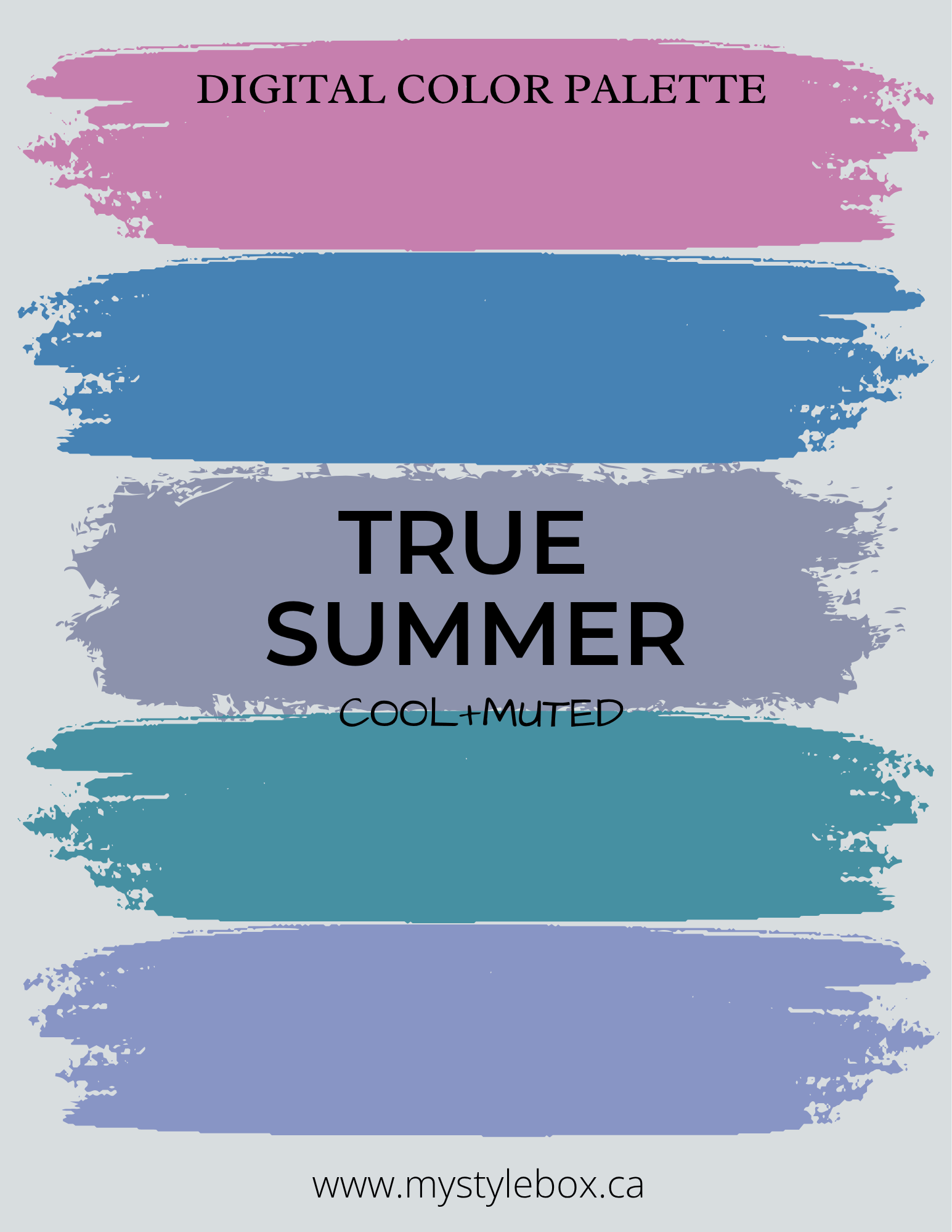 True Summer Digital Color Palette and Hair Color Guide