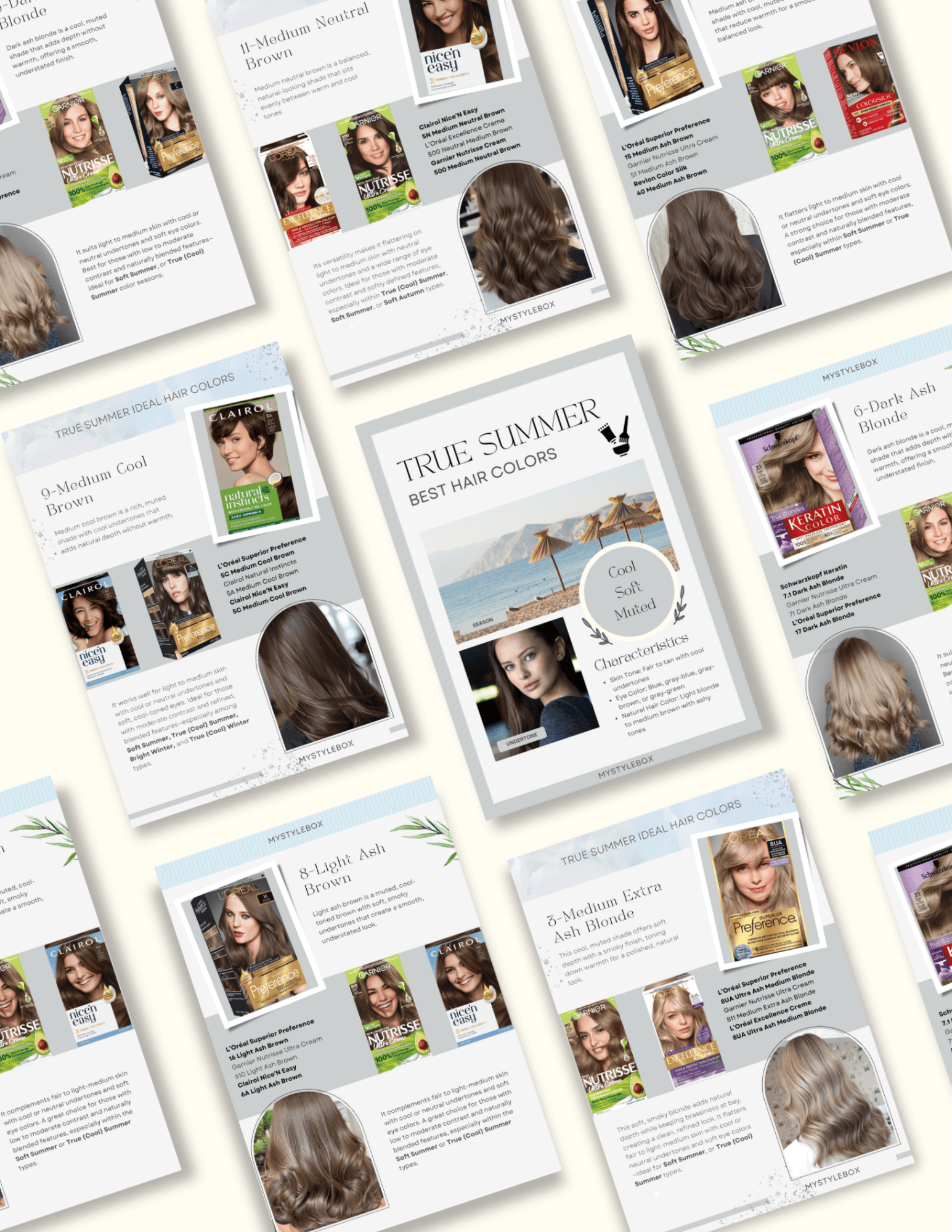 True Summer Digital Color Palette and Hair Color Guide