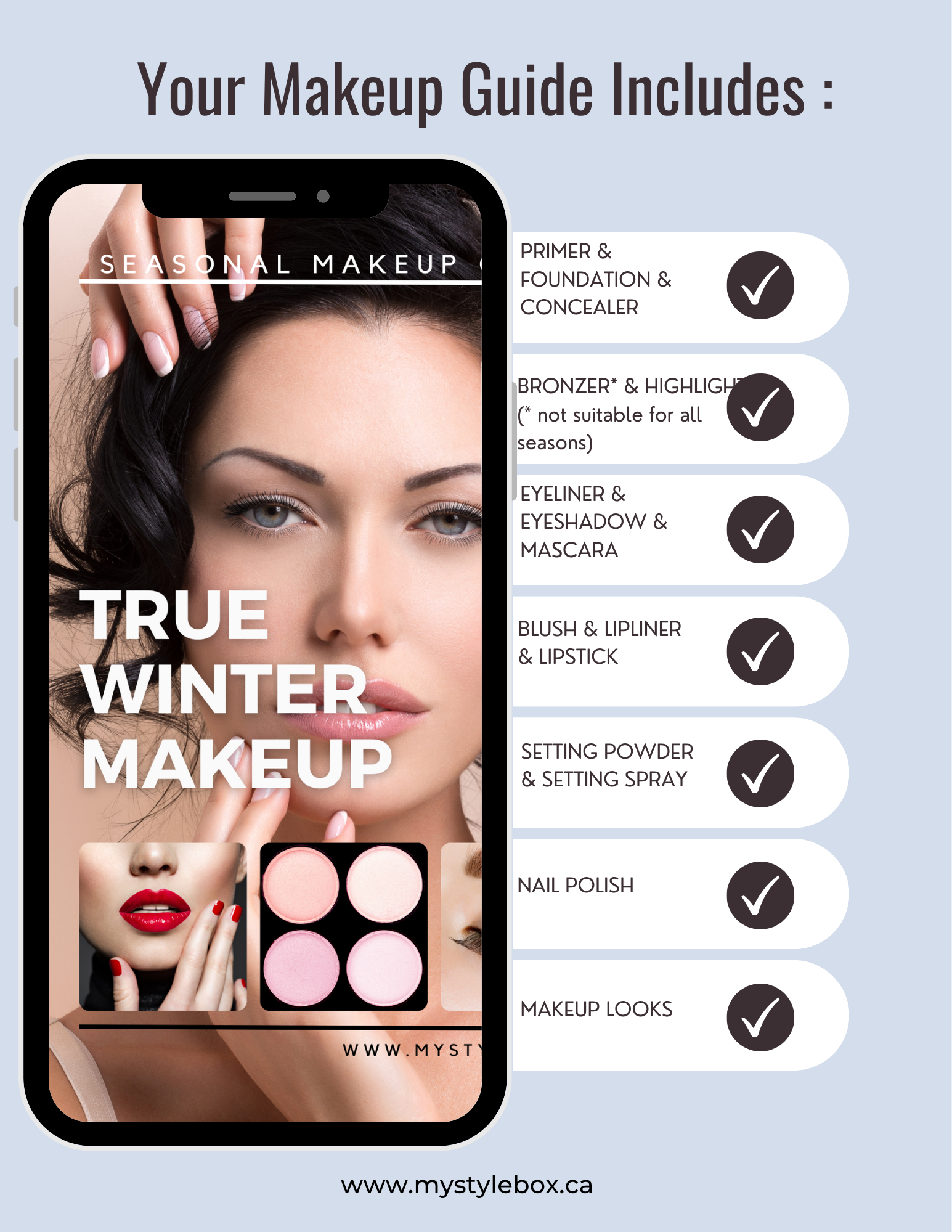 True Winter Digital Color Palette and Makeup Guide
