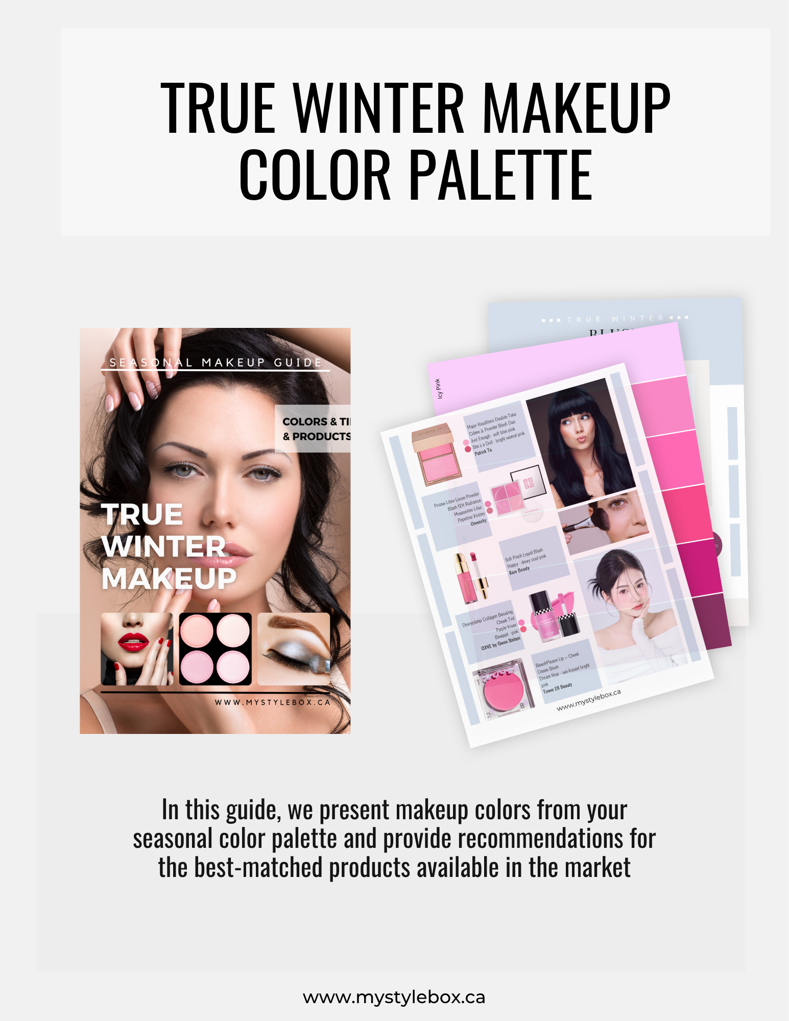 True Winter Digital Color Palette and Makeup Guide