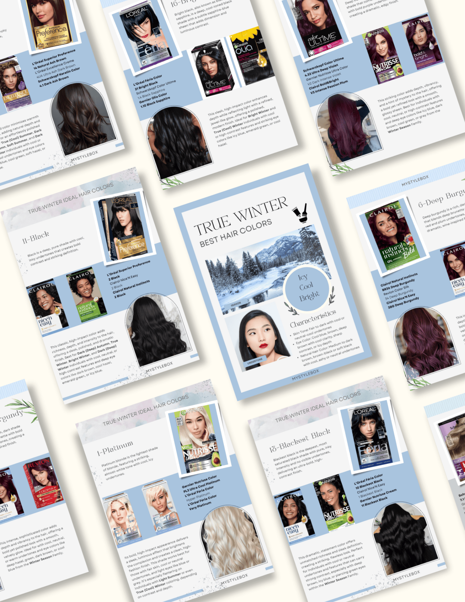 True Winter Season Hair Color Guide