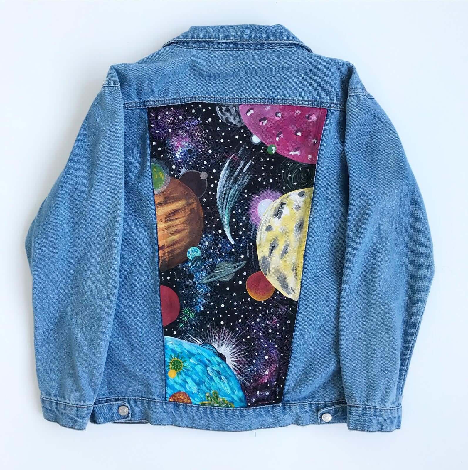 Hand Painted Jean Jacket (Floral Design) - Mystylebox